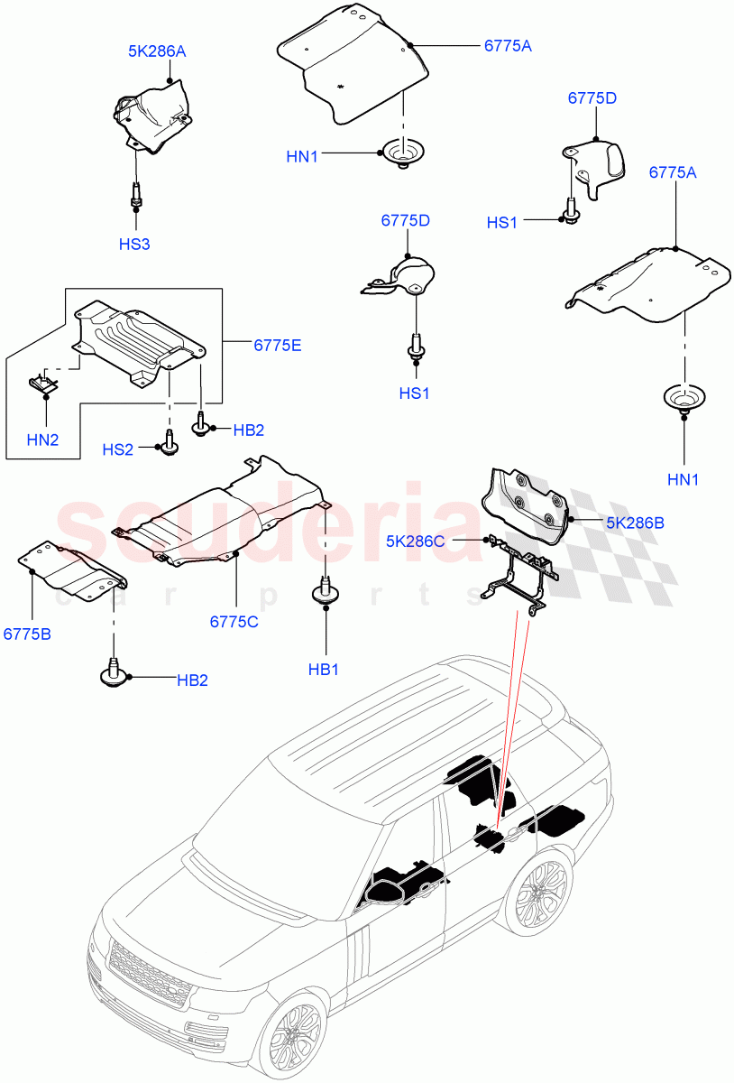 Splash And Heat Shields (Heat Shield) of Land Rover Land Rover Range Rover (2012-2021) [3.0 I6 Turbo Petrol AJ20P6]