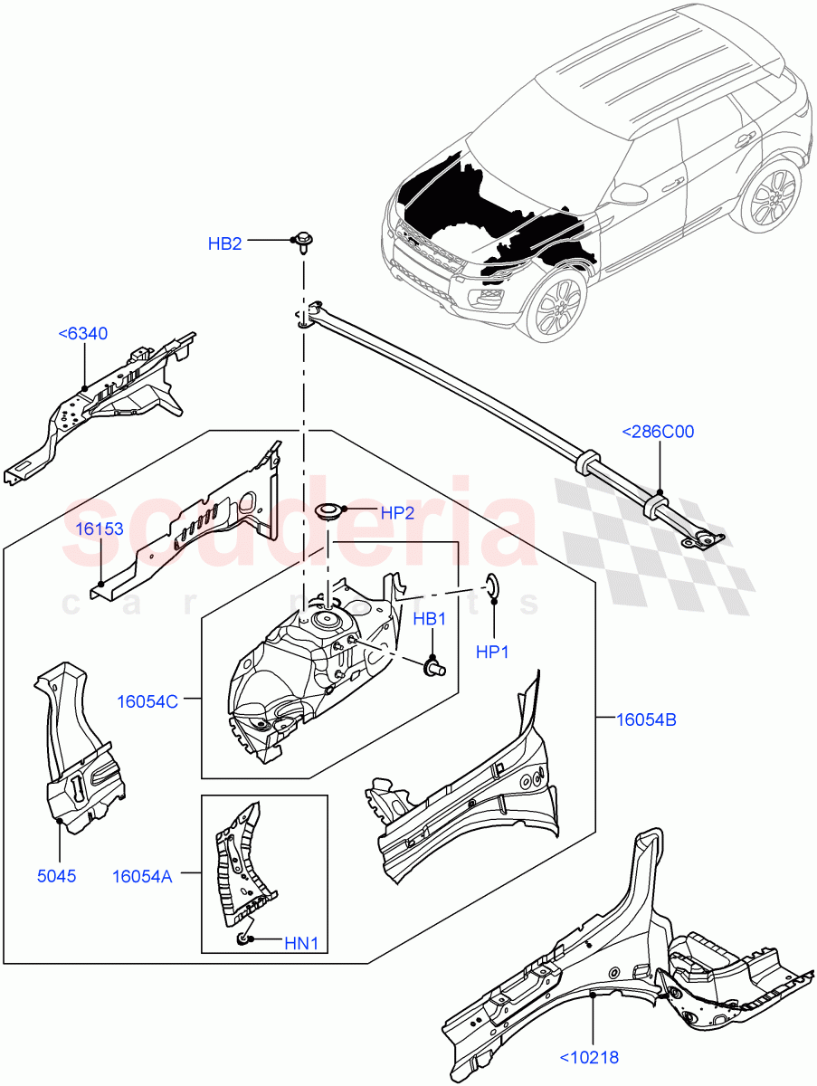 Front Panels, Aprons & Side Members (Aprons And Side Members) (Changsu (China)) ((V) FROMEG000001) of Land Rover Land Rover Range Rover Evoque (2012-2018) [2.2 Single Turbo Diesel]