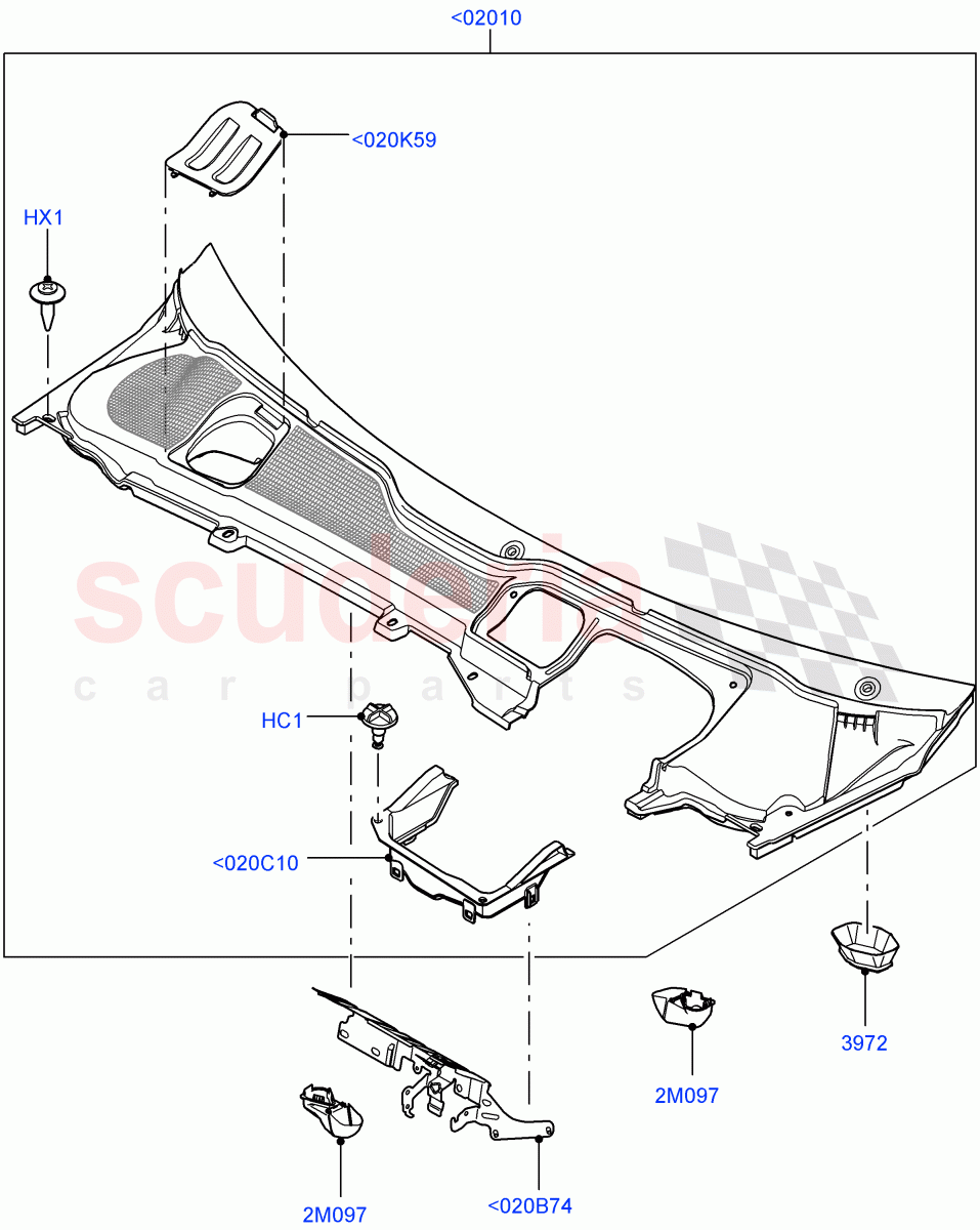 Cowl/Panel And Related Parts (Itatiaia (Brazil)) ((V) FROMGT000001) of Land Rover Land Rover Range Rover Evoque (2012-2018) [2.2 Single Turbo Diesel]