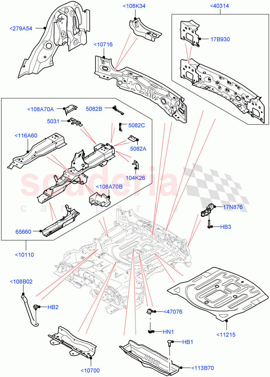 Floor Pan - Centre And Rear (Long Wheelbase) (Changsu (China)) of Land Rover Land Rover Range Rover Evoque (2019+) [2.0 Turbo Diesel AJ21D4]