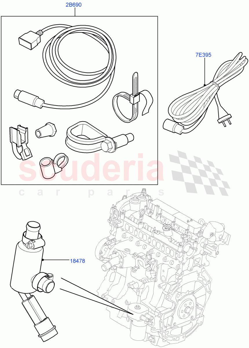 Engine Heater (2.0L 16V TIVCT T/C Gen2 Petrol, Halewood (UK), 2.0L 16V TIVCT T/C 240PS Petrol) of Land Rover Land Rover Discovery Sport (2015+) [2.0 Turbo Petrol GTDI]