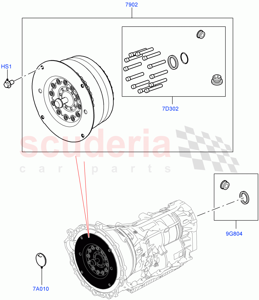 Converter (Nitra Plant Build) (2.0L I4 DSL HIGH DOHC AJ200, 8 Speed Auto Trans ZF 8HP70 4WD, 5.0 Petrol AJ133 DOHC CDA) ((V) FROMK2000001) of Land Rover Land Rover Defender (2020+) [3.0 I6 Turbo Diesel AJ20D6]