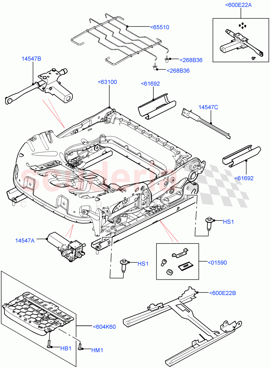 Front Seat Base (Halewood (UK), Seat - Premium) of Land Rover Land Rover Range Rover Evoque (2012-2018) [2.2 Single Turbo Diesel]
