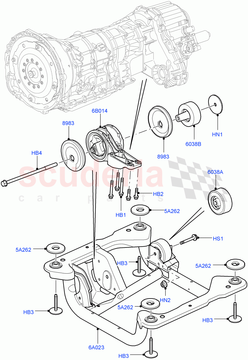 Transmission Mounting ((V) FROMAA000001) of Land Rover Land Rover Range Rover (2010-2012) [4.4 DOHC Diesel V8 DITC]