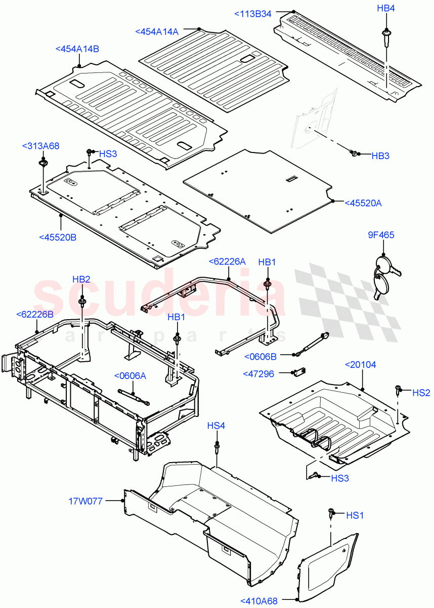 Load Compartment Trim (Commercial) (Standard Wheelbase, Version - Commercial) ((V) FROMM2000001) of Land Rover Land Rover Defender (2020+) [2.0 Turbo Petrol AJ200P]