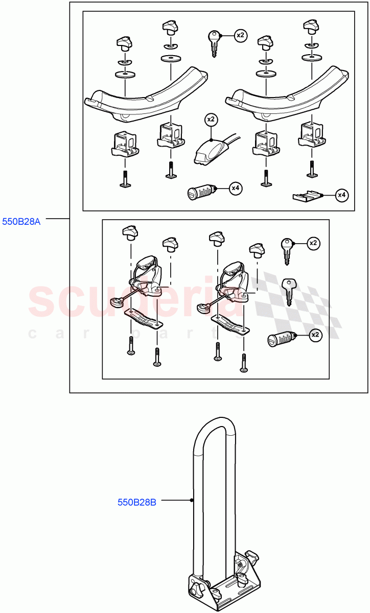 Carriers & Boxes (Canoe Carrier) (Halewood (UK)) of Land Rover Land Rover Range Rover Evoque (2019+) [2.0 Turbo Diesel]