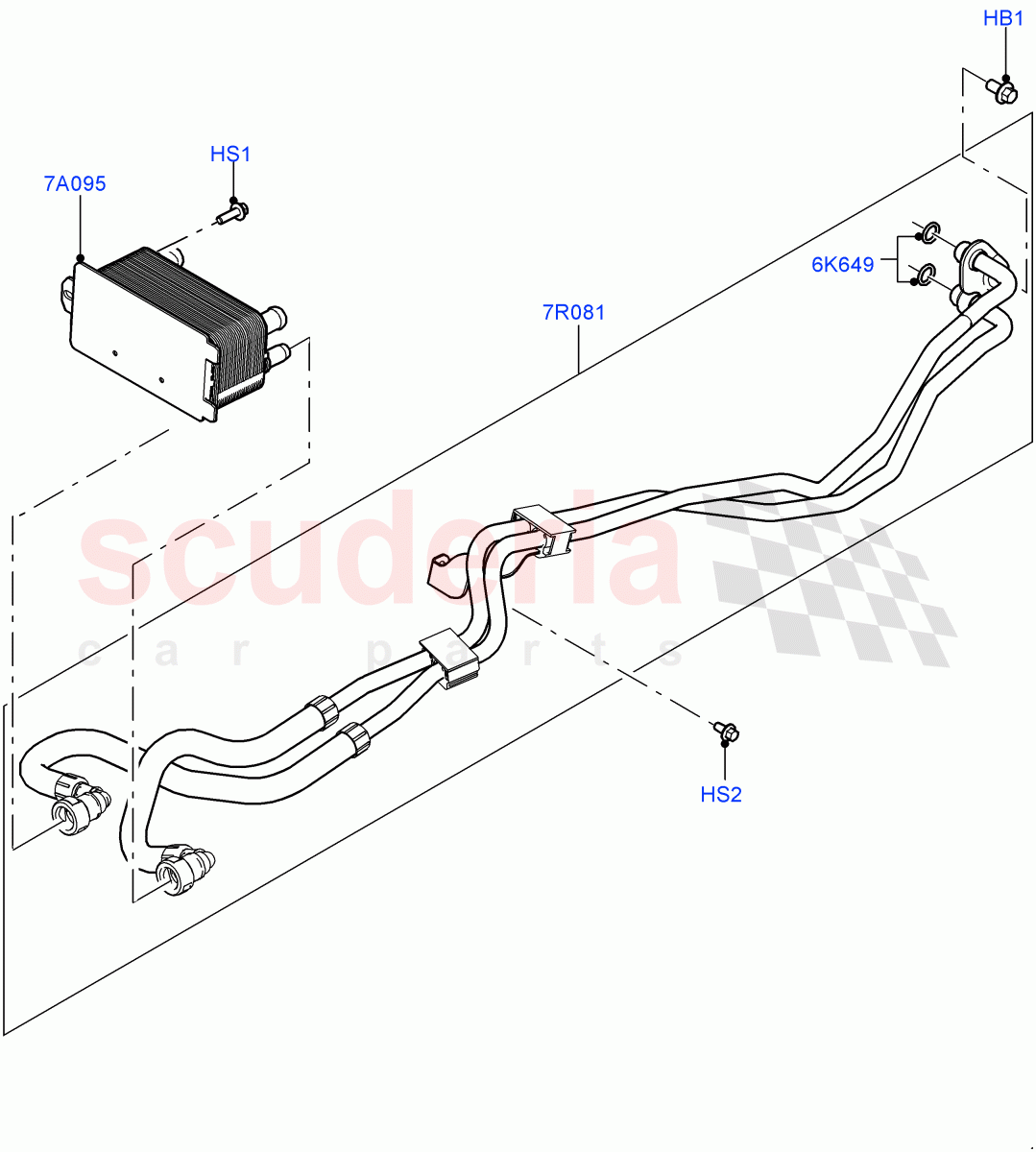 Transmission Cooling Systems (Nitra Plant Build) (5.0 Petrol AJ133 DOHC CDA, 8 Speed Auto Trans ZF 8HP70 4WD) ((V) FROMM2000001) of Land Rover Land Rover Defender (2020+) [2.0 Turbo Petrol AJ200P]