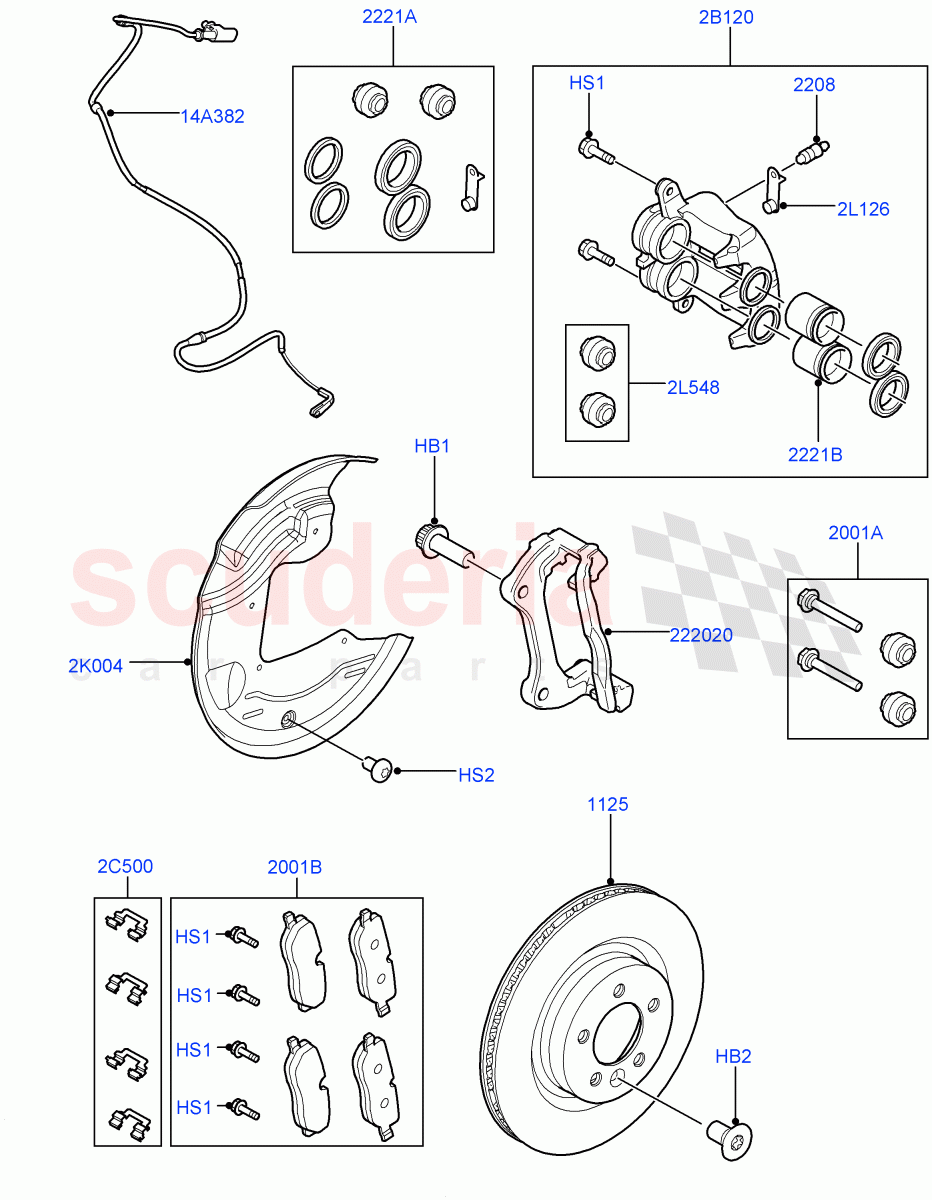 Front Brake Discs And Calipers (With Standard Duty Coil Spring Susp) ((V) FROMDA000001) of Land Rover Land Rover Discovery 4 (2010-2016) [3.0 DOHC GDI SC V6 Petrol]