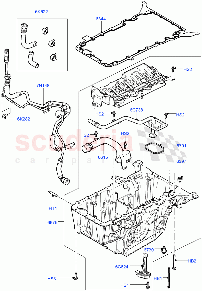 Oil Pan/Oil Level Indicator (4.4L DOHC DITC V8 Diesel) ((V) FROMBA000001) of Land Rover Land Rover Range Rover (2010-2012) [4.4 DOHC Diesel V8 DITC]