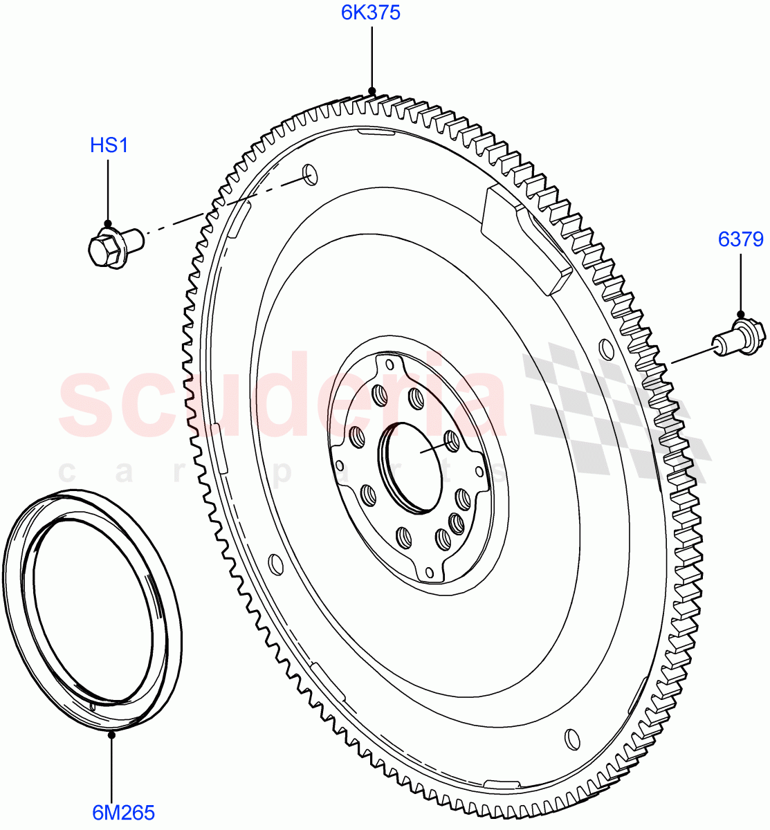 Flywheel (4.4L DOHC DITC V8 Diesel) ((V) FROMBA000001) of Land Rover Land Rover Range Rover (2010-2012) [4.4 DOHC Diesel V8 DITC]