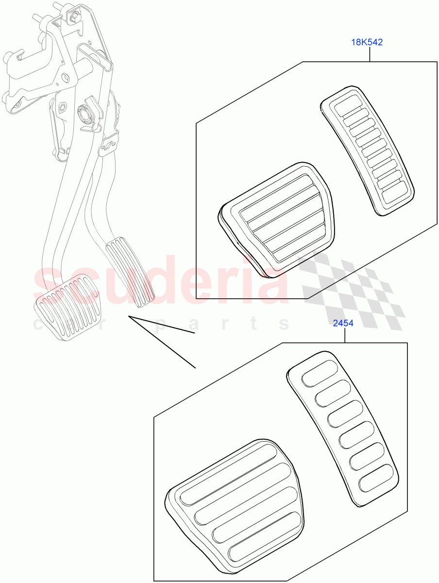 Pedal Covers (Accessory) of Land Rover Land Rover Range Rover Sport (2014+) [3.0 Diesel 24V DOHC TC]