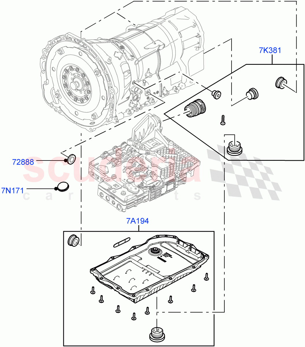 Transmission External Components (Nitra Plant Build) (8 Speed Auto Trans ZF 8HP45) of Land Rover Land Rover Defender (2020+) [5.0 OHC SGDI SC V8 Petrol]