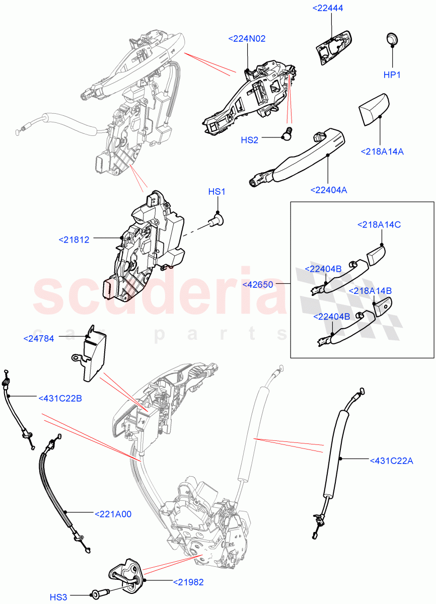 Front Door Lock Controls (3 Door, Halewood (UK)) of Land Rover Land Rover Range Rover Evoque (2012-2018) [2.0 Turbo Diesel]