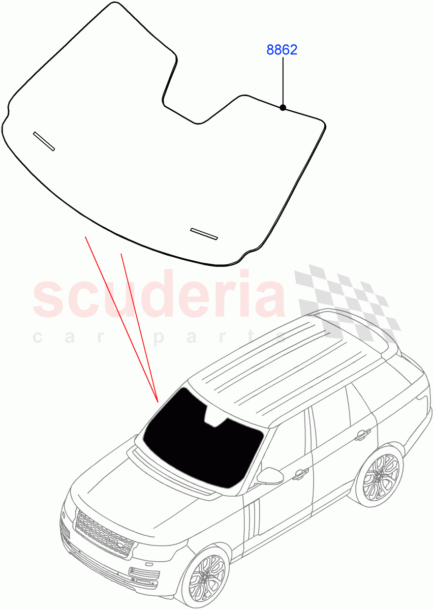 Touring Accessories (Sun Blinds) ((+) "CDN/USA") ((V) FROMJA000001) of Land Rover Land Rover Range Rover (2012-2021) [3.0 I6 Turbo Petrol AJ20P6]