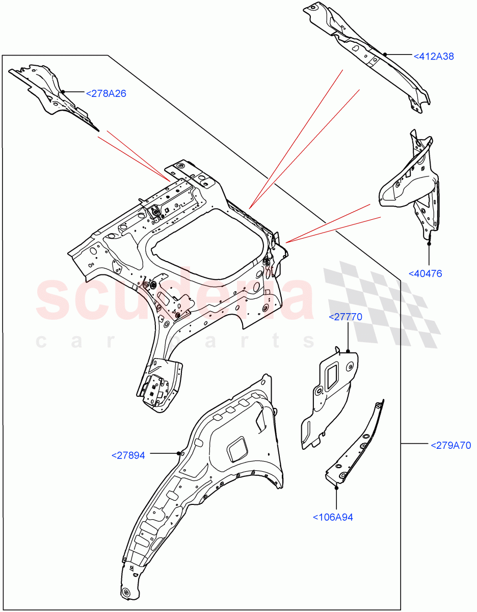 Side Panels - Inner (Solihull Plant Build, Inner - Front, Middle - Rear) ((V) FROMHA000001) of Land Rover Land Rover Discovery 5 (2017+) [2.0 Turbo Diesel]