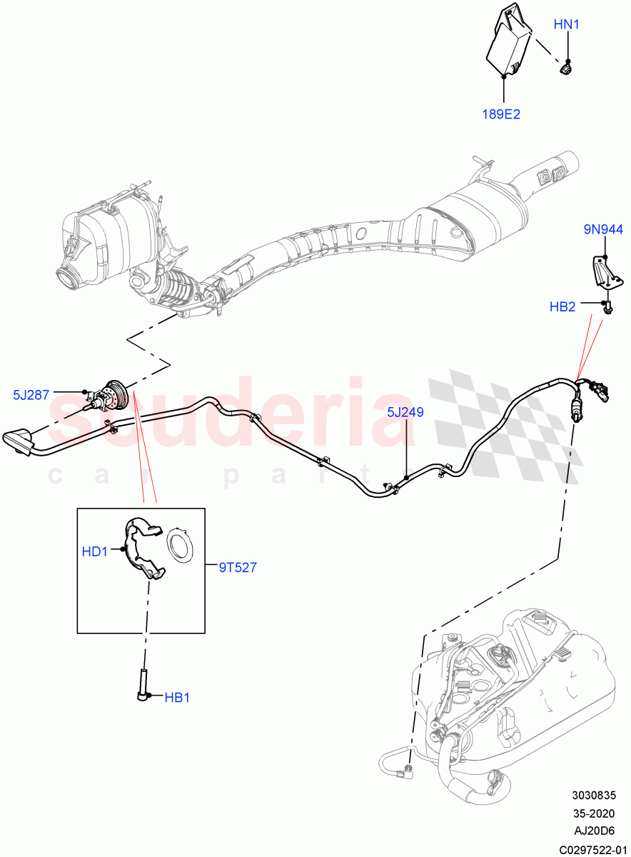 Exhaust Fluid Injection System (Injector and Control Unit) (3.0L AJ20D6 Diesel High, With Diesel Exh Fluid Emission Tank) ((V) FROMLA000001) of Land Rover Land Rover Range Rover (2012-2021) [3.0 I6 Turbo Diesel AJ20D6]