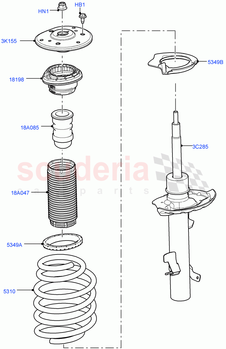Front Suspension Struts And Springs (Itatiaia (Brazil)) ((V) FROMGT000001) of Land Rover Land Rover Range Rover Evoque (2012-2018) [2.0 Turbo Diesel]
