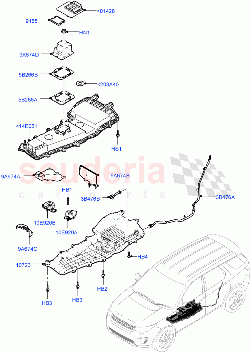 Hybrid Electrical Modules (MHEV Battery Housing, Cooling Ducts and Fans) (Halewood (UK), Electric Engine Battery-MHEV) ((V) FROMLH000001) of Land Rover Land Rover Discovery Sport (2015+) [2.0 Turbo Petrol GTDI]