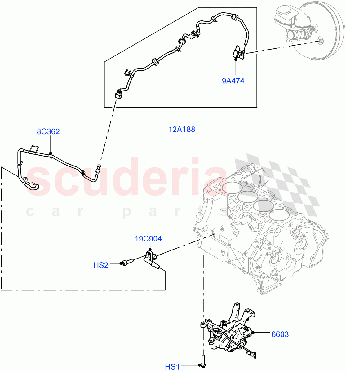 Vacuum Control And Air Injection (2.0L AJ20P4 Petrol Mid PTA, Changsu (China)) of Land Rover Land Rover Range Rover Evoque (2019+) [2.0 Turbo Petrol AJ200P]