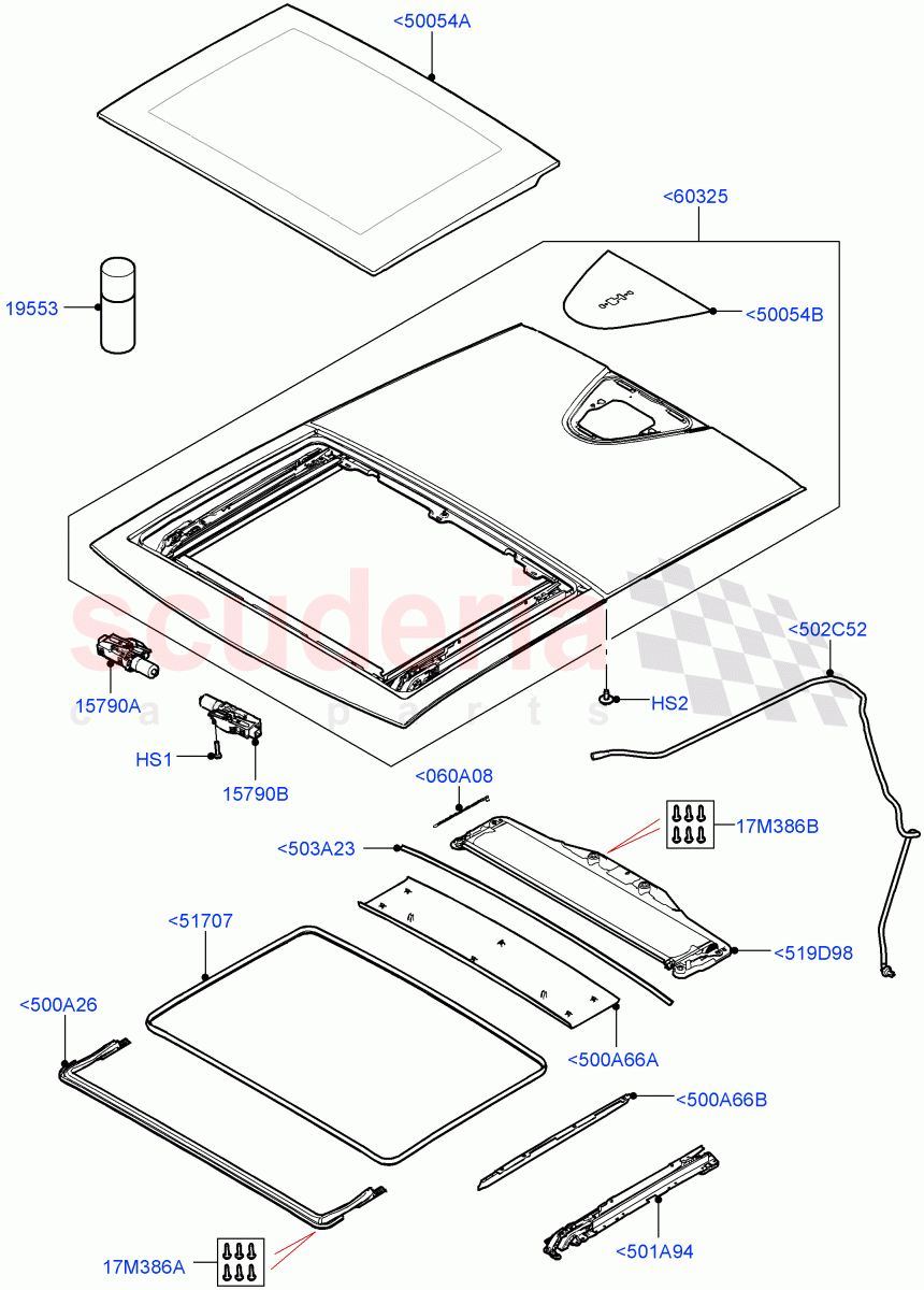 Panoramic Glass Roof (With Roof Conversion-Panorama Power, Itatiaia (Brazil)) of Land Rover Land Rover Range Rover Evoque (2019+) [1.5 I3 Turbo Petrol AJ20P3]