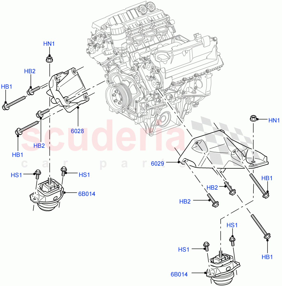 Engine Mounting (5.0L OHC SGDI NA V8 Petrol - AJ133) ((V) FROMAA000001) of Land Rover Land Rover Discovery 4 (2010-2016) [3.0 DOHC GDI SC V6 Petrol]