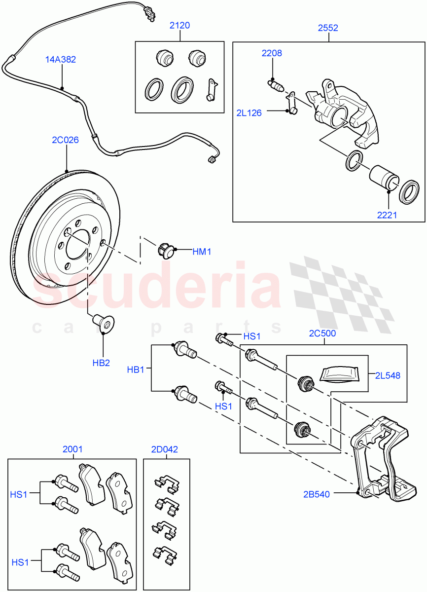Rear Brake Discs And Calipers (With Standard Duty Coil Spring Susp) ((V) FROMDA000001) of Land Rover Land Rover Discovery 4 (2010-2016) [2.7 Diesel V6]