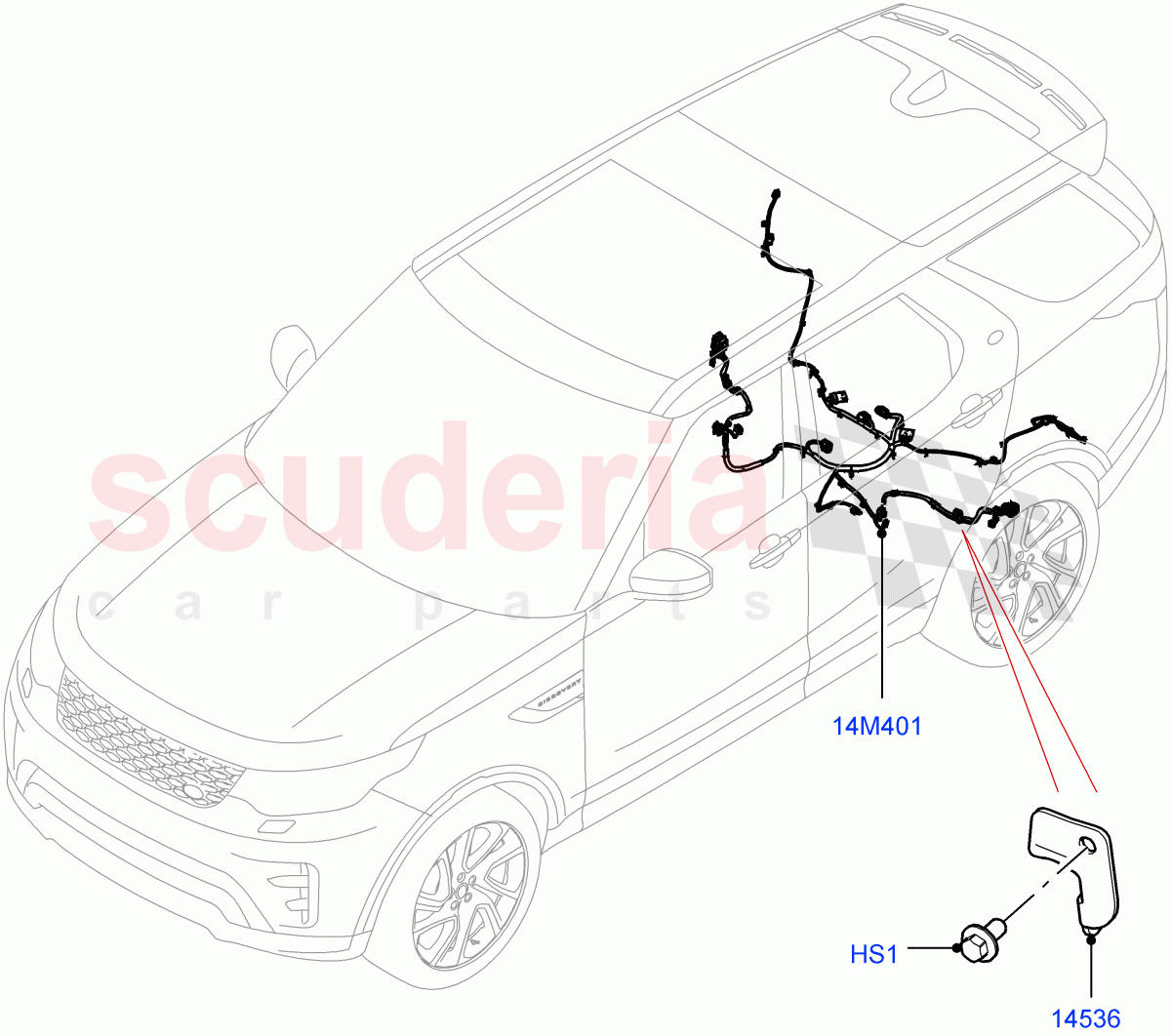 Electrical Wiring - Chassis (Nitra Plant Build) ((V) FROMK2000001) of Land Rover Land Rover Discovery 5 (2017+) [3.0 I6 Turbo Petrol AJ20P6]