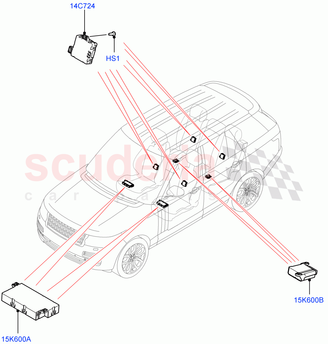 Vehicle Modules And Sensors (Seats) ((V) FROMJA000001) of Land Rover Land Rover Range Rover (2012-2021) [5.0 OHC SGDI NA V8 Petrol]