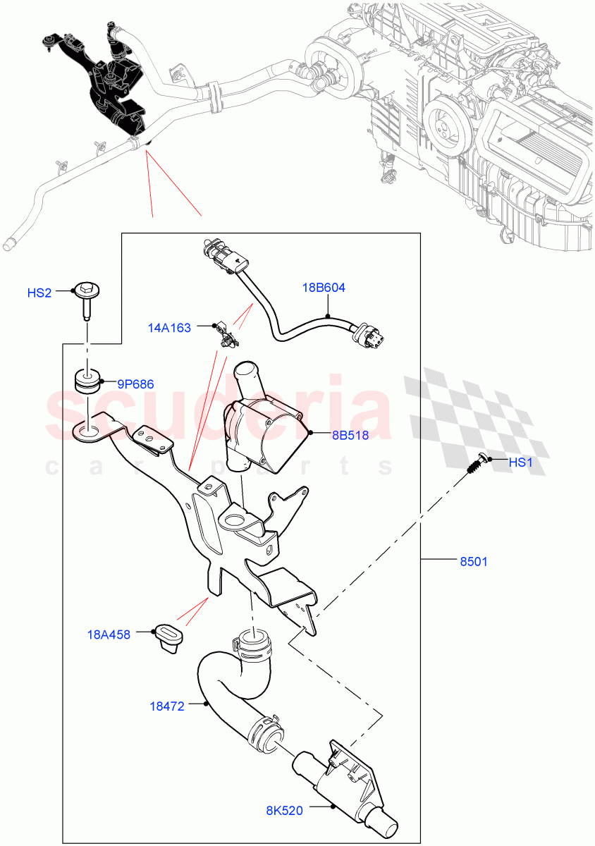 Auxiliary Circulation Coolant Pump (5.0 Petrol AJ133 DOHC CDA) ((V) FROMM2000001) of Land Rover Land Rover Defender (2020+) [2.0 Turbo Petrol AJ200P]