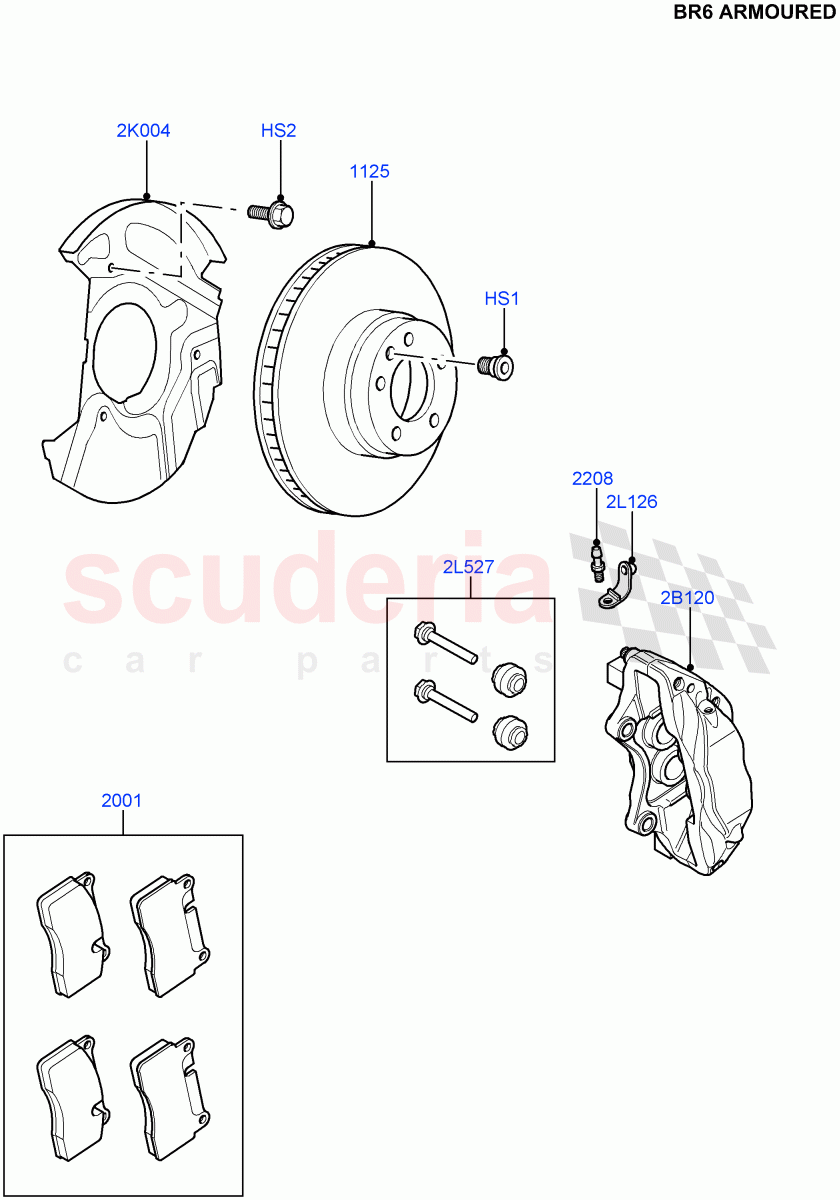 Front Brake Discs And Calipers (With B6 Level Armouring) ((V) FROMAA000001) of Land Rover Land Rover Discovery 4 (2010-2016) [2.7 Diesel V6]