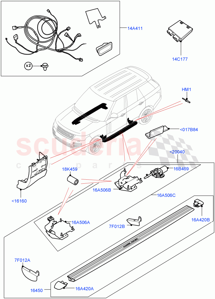Side Steps And Tubes (Power Deployable, Accessory) ((V) TOKA999999) of Land Rover Land Rover Range Rover (2012-2021) [3.0 I6 Turbo Diesel AJ20D6]