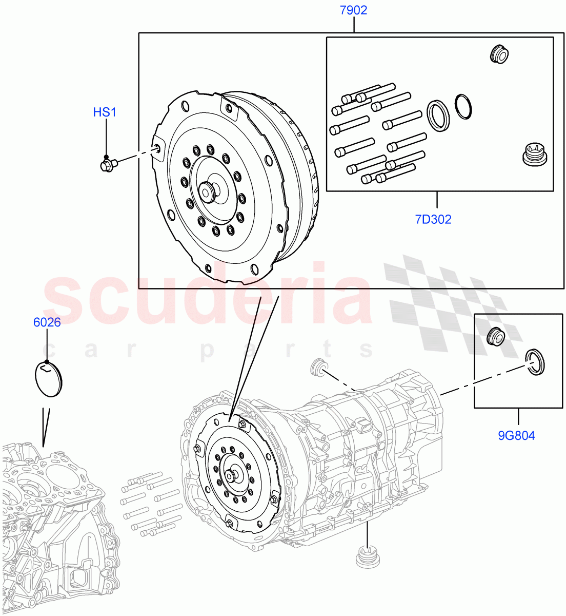 Converter (Solihull Plant Build) (3.0 V6 Diesel, 8 Speed Auto Trans ZF 8HP70 4WD) ((V) FROMAA000001) of Land Rover Land Rover Range Rover (2012-2021) [3.0 I6 Turbo Petrol AJ20P6]