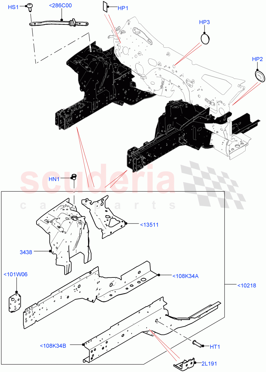 Front Panels, Aprons & Side Members (Reinforcement - Member) of Land Rover Land Rover Range Rover Velar (2017+) [2.0 Turbo Petrol AJ200P]
