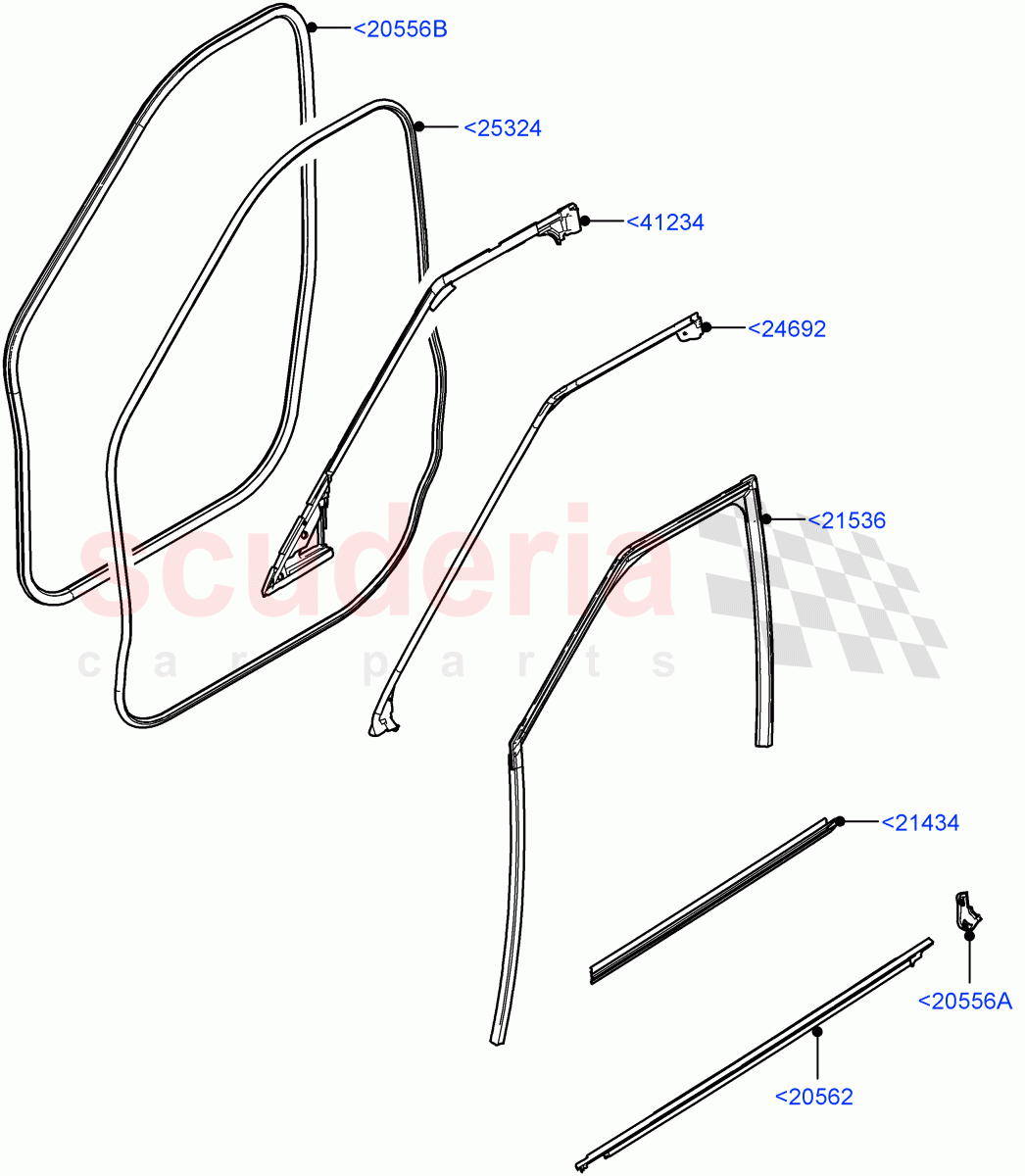 Front Doors, Hinges & Weatherstrips (Weatherstrips And Seals) (Changsu (China)) of Land Rover Land Rover Range Rover Evoque (2019+) [2.0 Turbo Diesel AJ21D4]