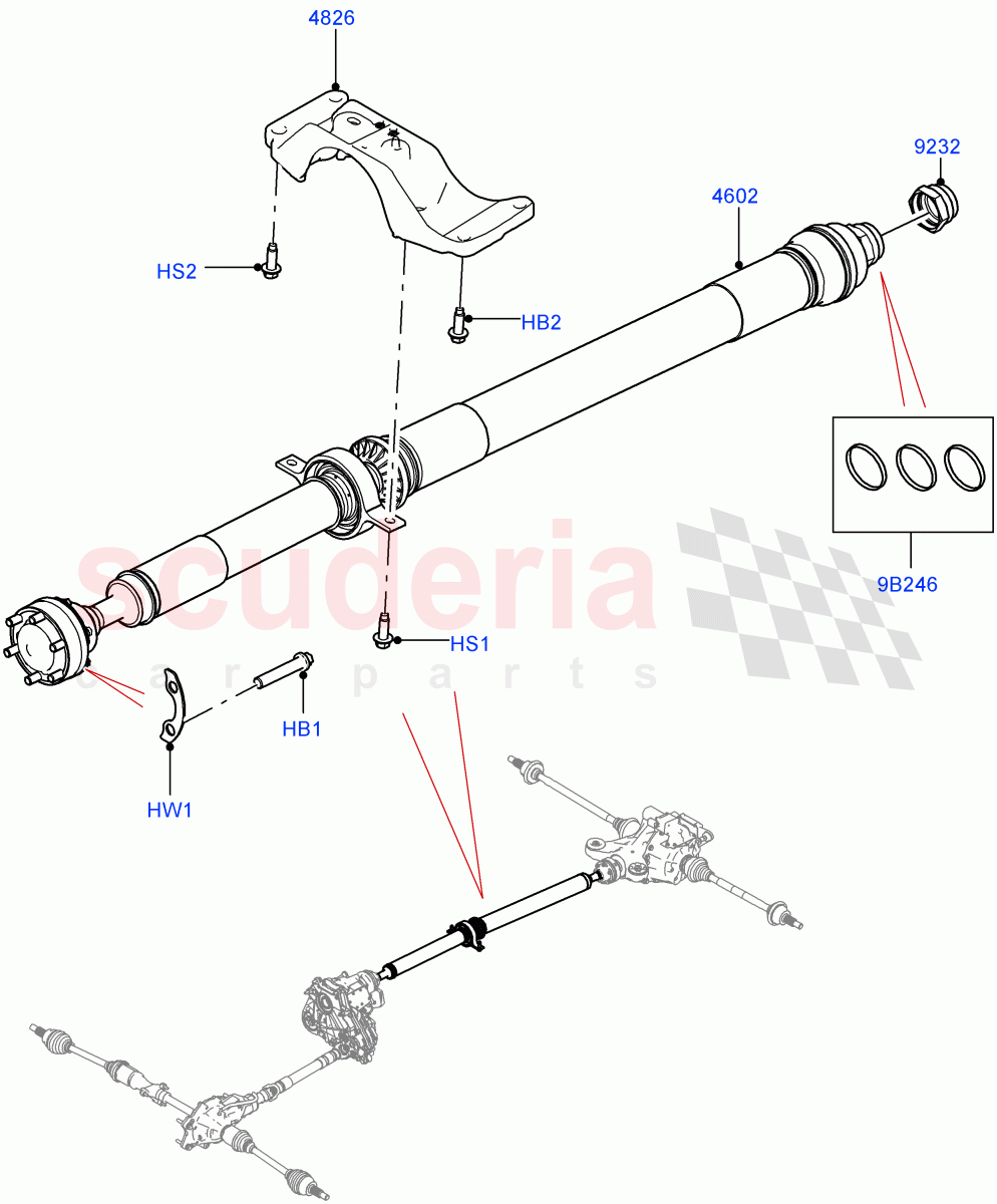 Drive Shaft - Rear Axle Drive (Propshaft) (Standard Wheelbase, Long Wheelbase) ((V) FROMM2000001) of Land Rover Land Rover Defender (2020+) [5.0 OHC SGDI SC V8 Petrol]