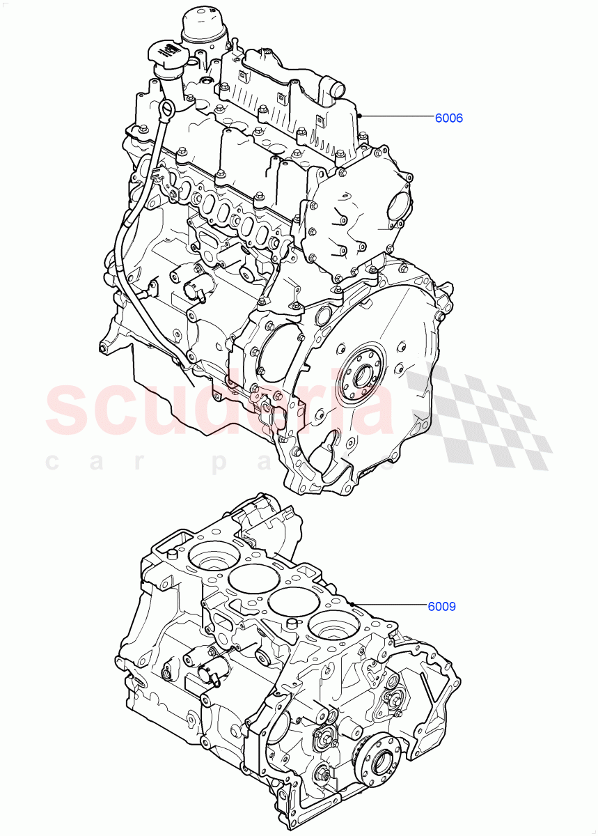 Service Engine And Short Block (2.0L I4 DSL MID DOHC AJ200, Halewood (UK), 2.0L I4 DSL HIGH DOHC AJ200) of Land Rover Land Rover Range Rover Evoque (2012-2018) [2.0 Turbo Diesel]