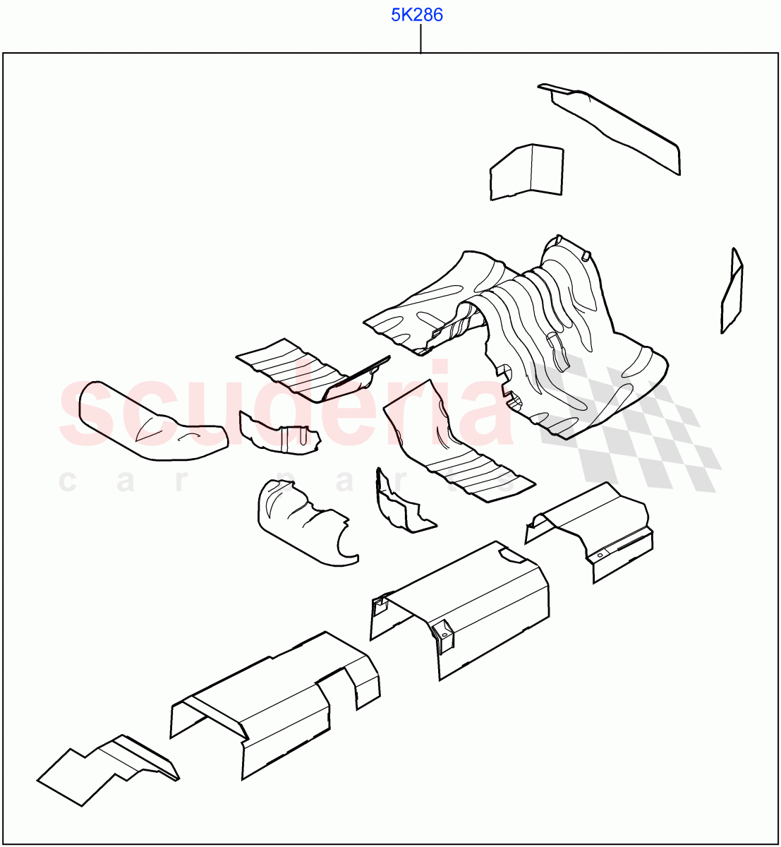 Floor Pan - Centre And Rear (Heatshield, Steel Floor) (Armoured) ((V) FROMJA000001) of Land Rover Land Rover Range Rover (2012-2021) [2.0 Turbo Petrol GTDI]