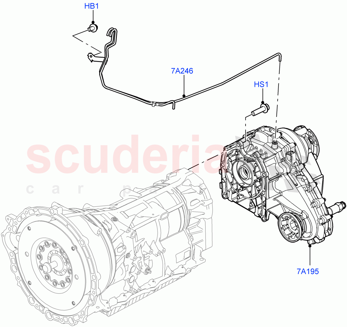 Transfer Drive Case (Solihull Plant Build) (With 1 Speed Transfer Case) ((V) FROMHA000001) of Land Rover Land Rover Discovery 5 (2017+) [3.0 Diesel 24V DOHC TC]