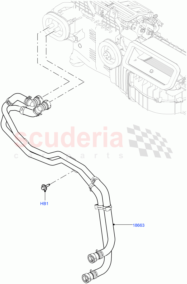 Heater Hoses (2.0L I4 DSL HIGH DOHC AJ200, Less Heater, With Ptc Heater) of Land Rover Land Rover Defender (2020+) [2.0 Turbo Diesel]