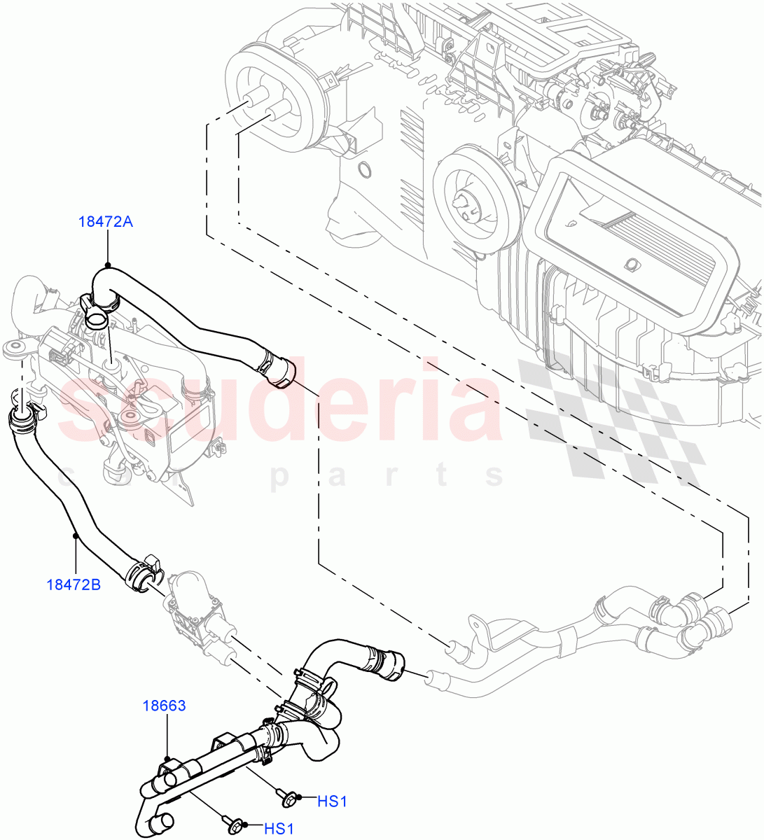 Heater Hoses (Front) (2.0L 16V TIVCT T/C 240PS Petrol) of Land Rover Land Rover Range Rover Sport (2014+) [4.4 DOHC Diesel V8 DITC]