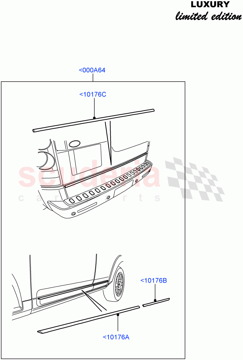 Body Mouldings ((V) FROMCA000001) of Land Rover Land Rover Discovery 4 (2010-2016) [3.0 DOHC GDI SC V6 Petrol]