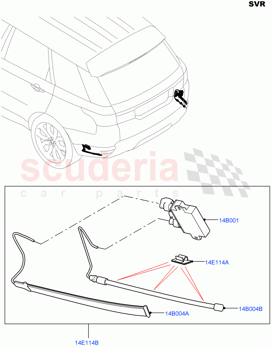 Vehicle Modules And Sensors (Gesture Tailgate System) (Tailgate - Hands Free, SVR Version, SVR) ((V) FROMGA000001) of Land Rover Land Rover Range Rover Sport (2014+) [3.0 DOHC GDI SC V6 Petrol]