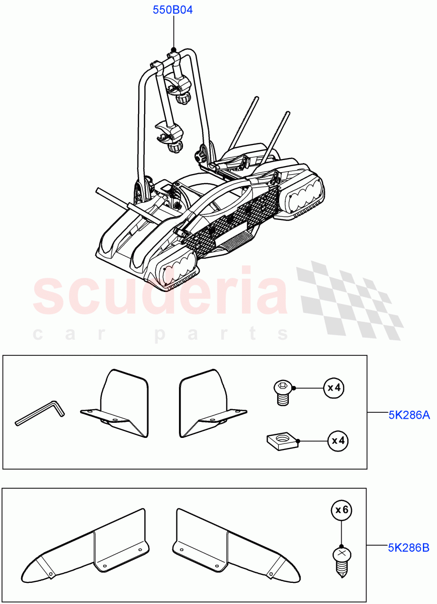 Carriers & Boxes (Accessory, Nitra Plant Build, Solihull Plant Build, Bike Carriers) of Land Rover Land Rover Discovery 5 (2017+) [3.0 Diesel 24V DOHC TC]