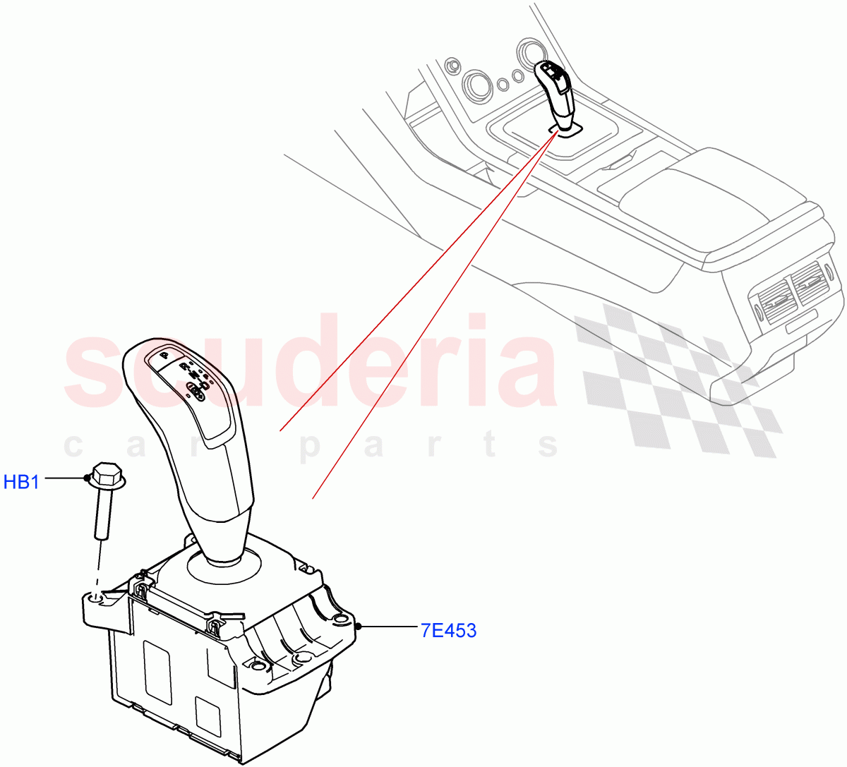 Gear Change-Automatic Transmission (Floor Console) (9 Speed Auto Trans 9HP50, Itatiaia (Brazil)) ((V) FROMLT000001) of Land Rover Land Rover Discovery Sport (2015+) [2.0 Turbo Petrol AJ200P]