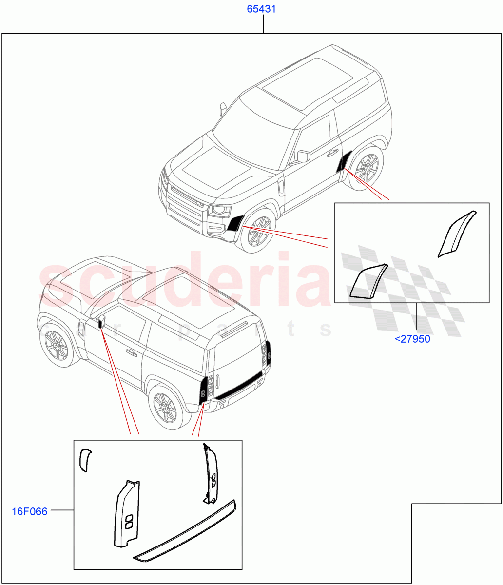 Accessory Pack (Chequered Body Protection Kit) (Short Wheelbase) of Land Rover Land Rover Defender (2020+) [5.0 OHC SGDI SC V8 Petrol]