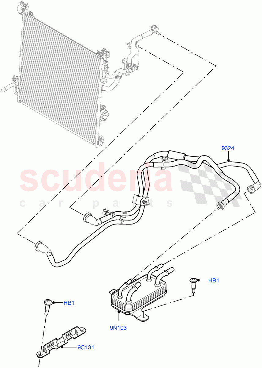 Fuel Cooler Assembly (3.0L AJ20D6 Diesel High) ((V) FROMLA000001) of Land Rover Land Rover Range Rover Sport (2014+) [3.0 I6 Turbo Diesel AJ20D6]
