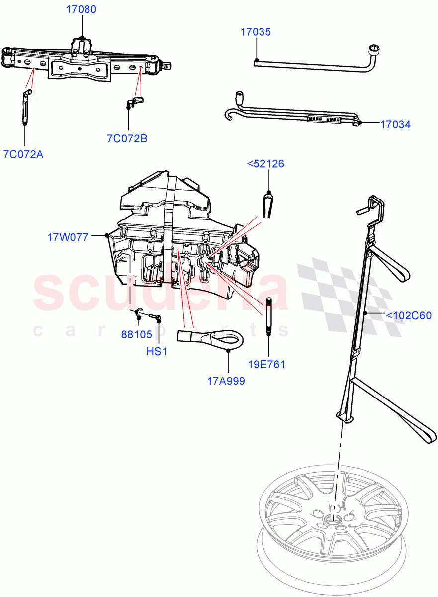 Tools (22" Full Size Spare Wheel, 23" Full Size Spare Wheel, 21" Full Size Spare Wheel, 20" Full Size Spare Wheel, With Mini Alloy Spare Wheel) of Land Rover Land Rover Range Rover (2022+) [3.0 I6 Turbo Diesel AJ20D6]