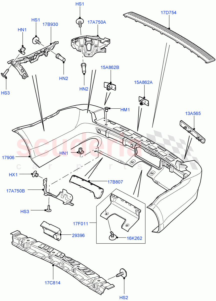 Rear Bumper ((V) FROMAA000001) of Land Rover Land Rover Range Rover Sport (2010-2013) [3.6 V8 32V DOHC EFI Diesel]