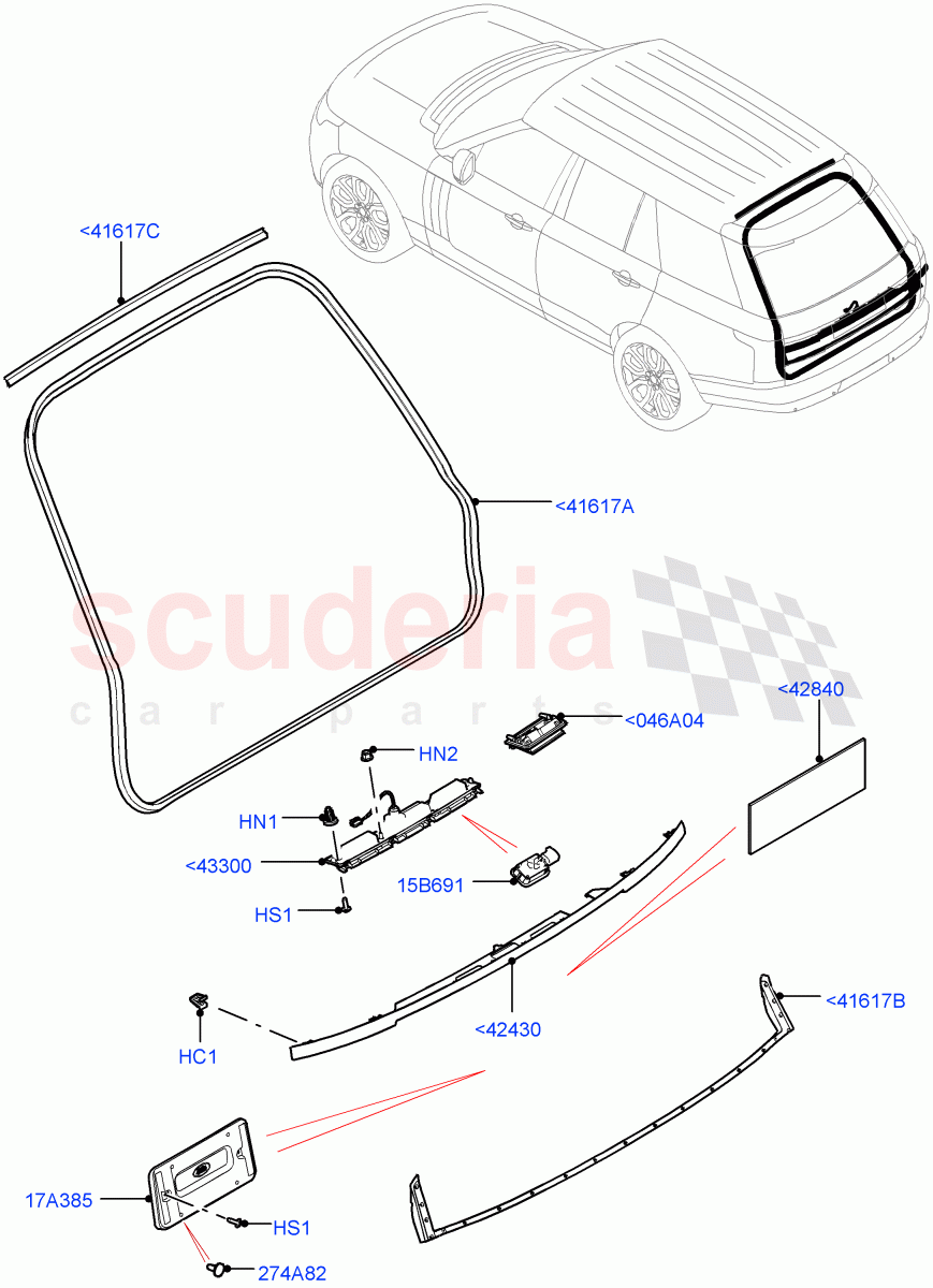 Luggage Compartment Door (Finisher And Seals) ((V) FROMJA000001) of Land Rover Land Rover Range Rover (2012-2021) [2.0 Turbo Petrol GTDI]