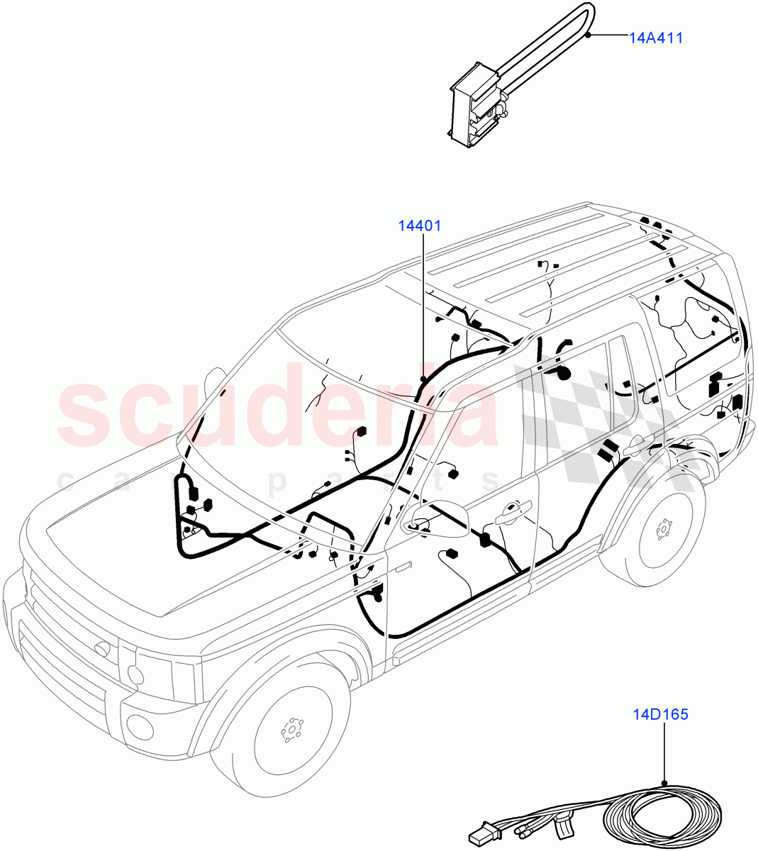 Electrical Wiring - Engine And Dash (Main Harness) ((V) FROMAA000001, (V) TOAA999999) of Land Rover Land Rover Discovery 4 (2010-2016) [4.0 Petrol V6]